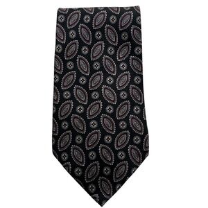 Donberry & Keats Mens Tie Neckwear 100% Silk Made‎ in USA Black Maroon Paisley